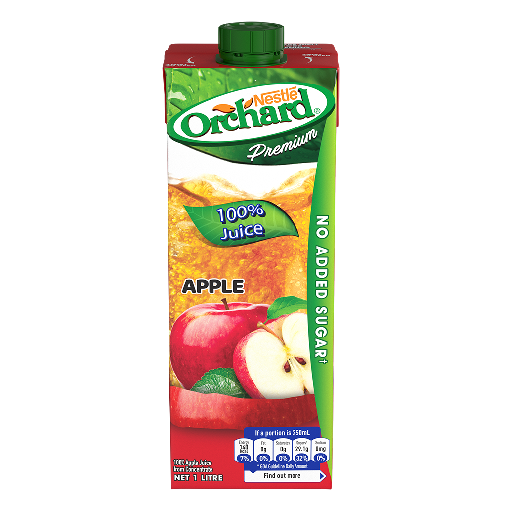 orchard 100% apple juice 1l carton