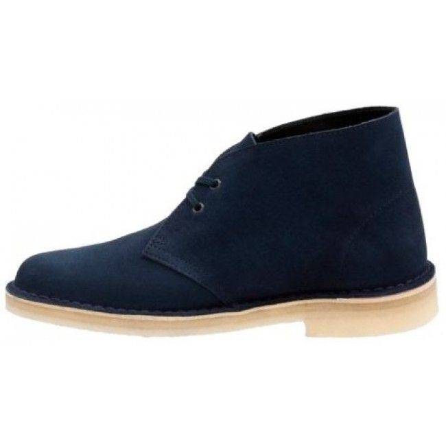 navy blue desert clarks