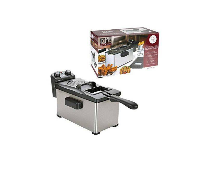 Elite Gourmet Stainless Steel 14 Cup Deep Fryer EDF-3500