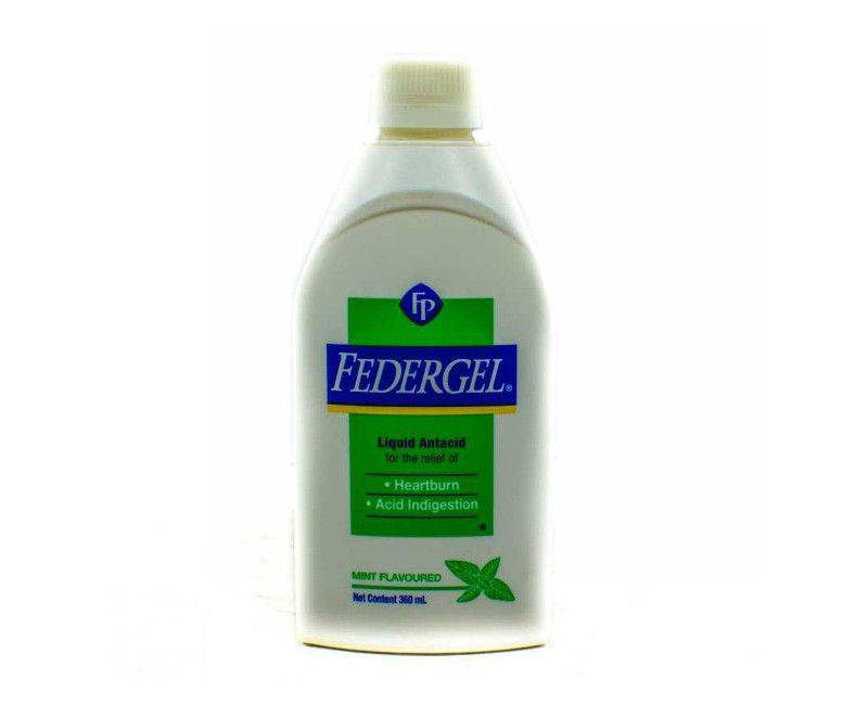 Federgel Mint Flavored Liquid Antacid For Heartburn Acid