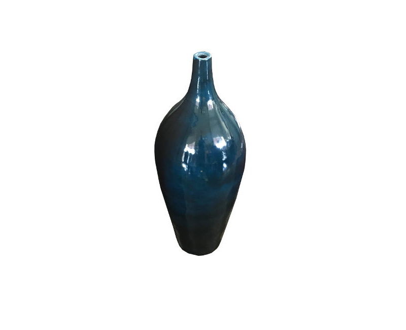 Large Bold Chic Blue Floor Vase 34 Tall