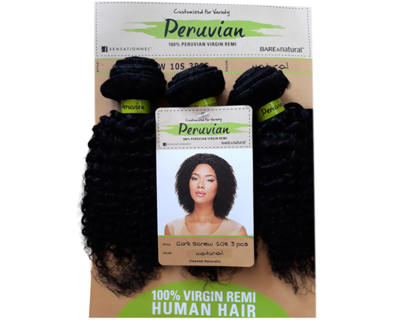 Sensationnel 3pc 100 Peruvian Virgin Remi 10 Cork Screw Curl Tt30