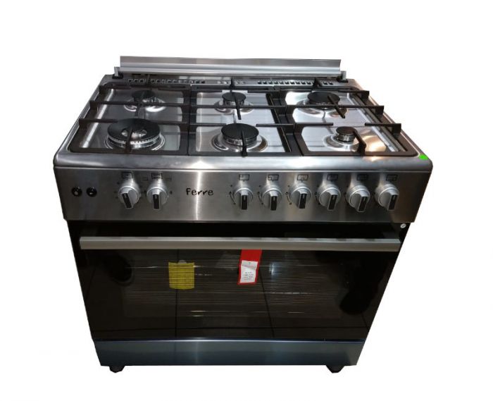 36 Ferre 6 Burner Stove With Electric Ignition And Rotisserie Rack