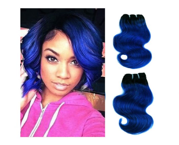 blue ombre human hair extensions