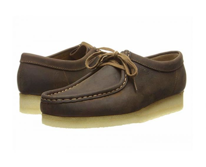 leather clarks wallabees