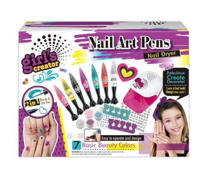 Girl S Creator Nail Art Pens W Nail Dryer