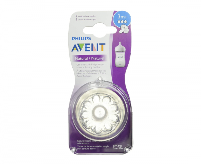 philips avent 2pk natural fast flow nipple 6m 